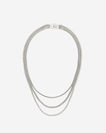 Triple Mini Necklace Silver 56 cm