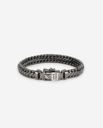 Armband Ben XS Zwart Rhodium Shine Zilver