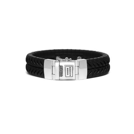 Komang Leather Bracelet Black Including Engraving