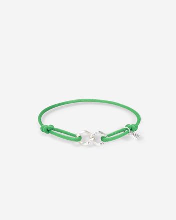 Chain XS Cord Bracelet Silver Buddha Green