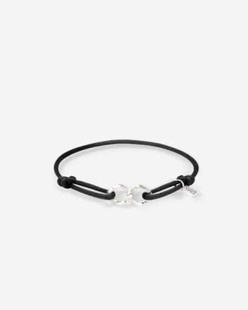 Chain XS Cord Bracelet Silver Black