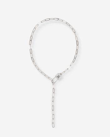 Chainlink Lock Necklace Silver