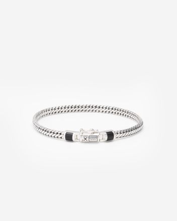 Ben Mini Gemstone Bracelet Silver Onyx