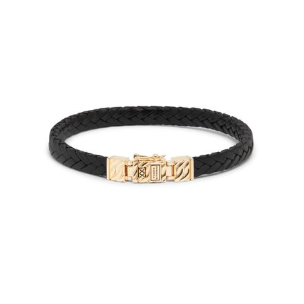 Chain Leather Gold Bracelet 14kt YG