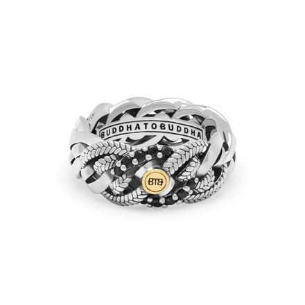 Nathalie Black Spinel Limited Ring Silver Gold 14kt