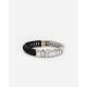Bracelet Lars Mix Silver/Leather Black