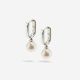 Ohrringe Chain Barock Perle Silber Set