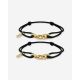 Cord Bracelet Katja Gold Plated Black Set