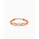 Armband Kordel Endless Knot Silber Oranges Band