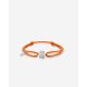 Cord Bracelet Endless Knot Silver Orange