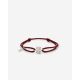 Cord Bracelet Endless Knot Silver Red