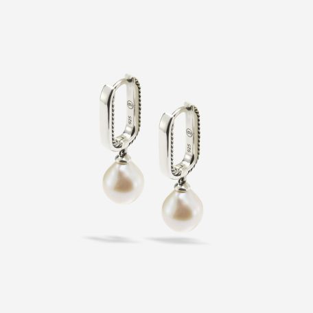 Hoops Chain Barok Parel Zilver Set