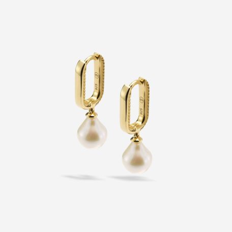 Hoops Chain Baroque Pearl Gold Plated Set