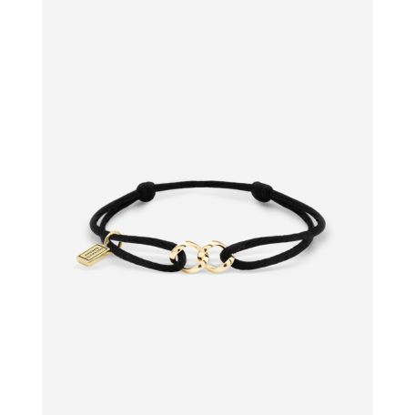 Koord Bracelet Chain XS Verguld Zwart