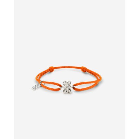Koord Armband Endless Knot Zilver Oranje