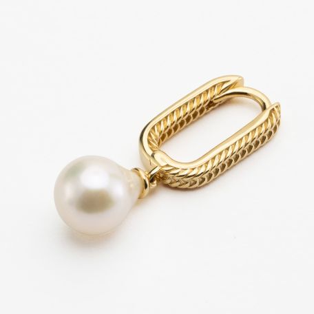 Hoops Chain Baroque Pearl Gold Plated Set