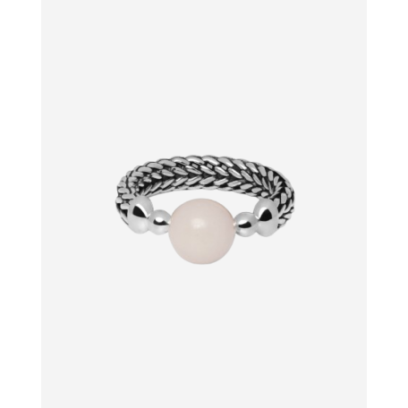 Ring Batas Sphere Rozenkwarts