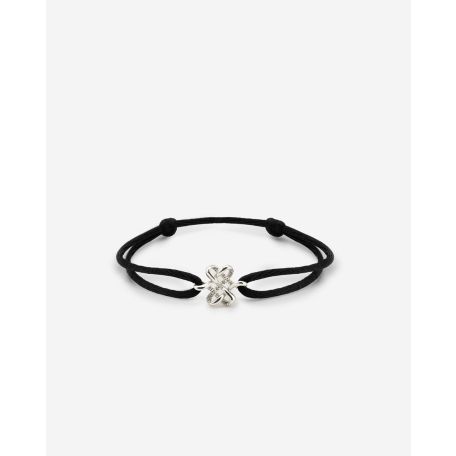 Koord Armband Endless Knot Zilver Zwart