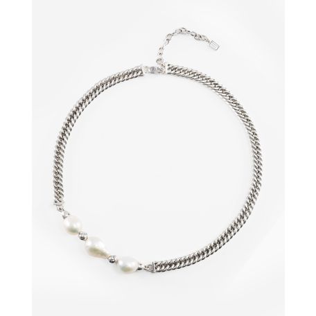 Halskette Barock Perle Chain Silber