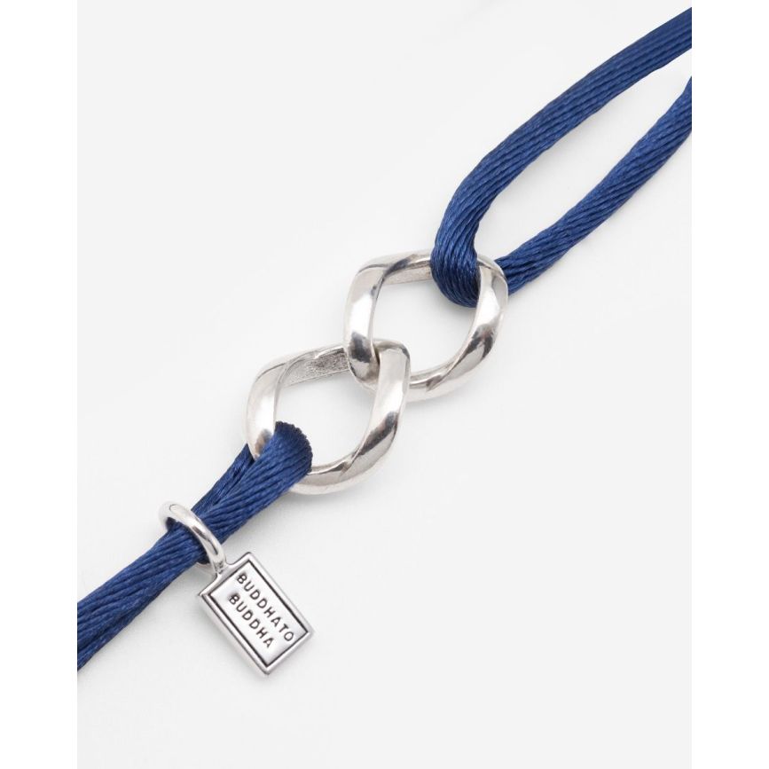 Chain XS Cord Bracelet Silver Cobalt Blue