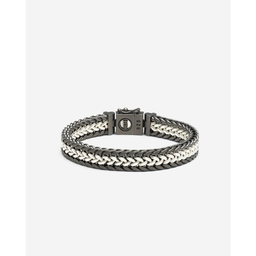 ꧁꧂julius bracelet Bracelet Julius Black Ruthenium Duotone Silver