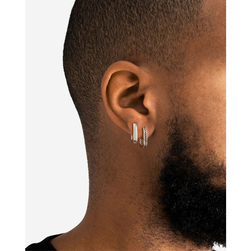 Hoop Barbara Reversible Silver Single Piece