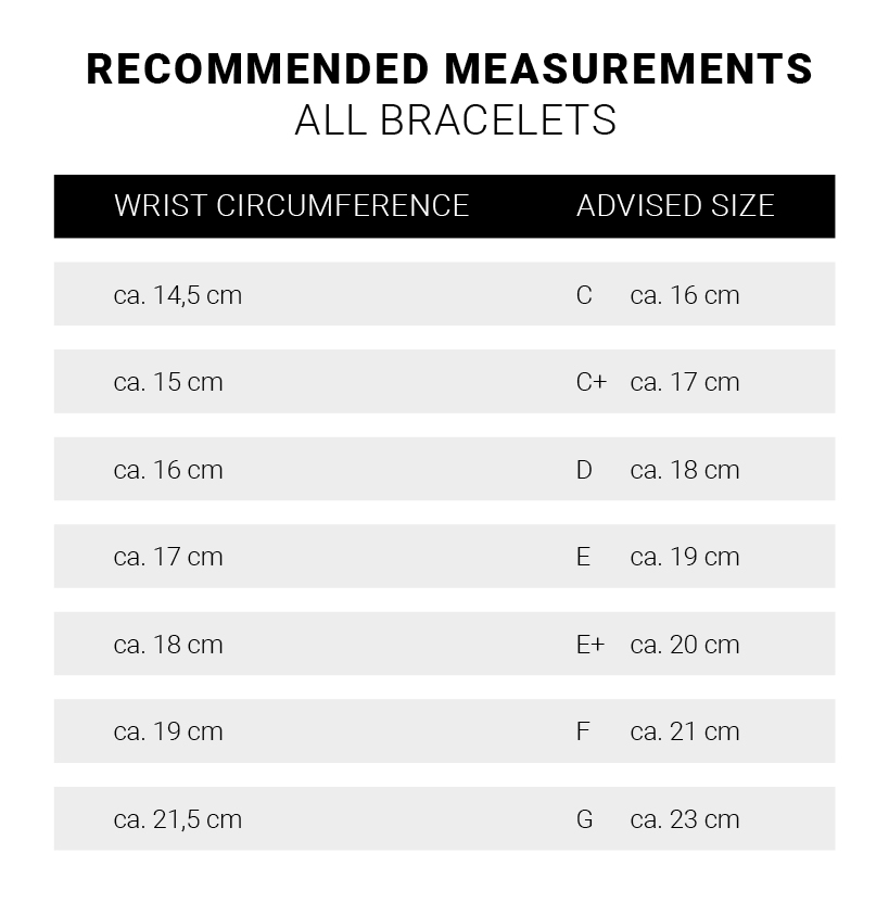 Bracelet Size Chart